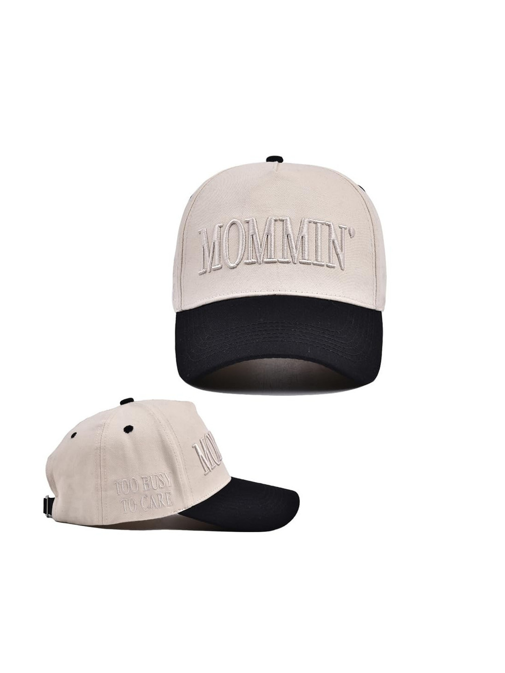 Mommin Trucker Hat,Vintage Two-Tone Women's Baseball Cap with | Beige | Size OS